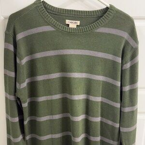 Cherokee Green & Grey Striped Sweater